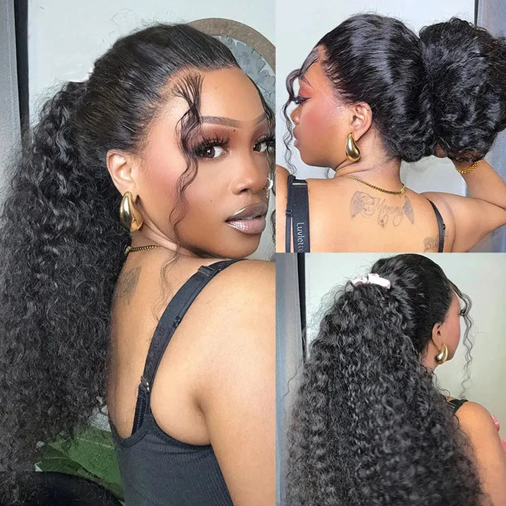 Lace Front Human Hair Wig Glueless Wig Deep Wave