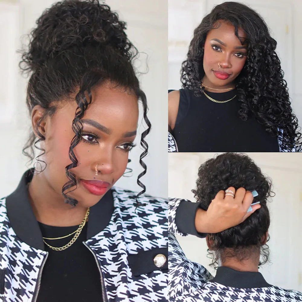 Lace Front Human Hair Wig Glueless Wig Deep Wave