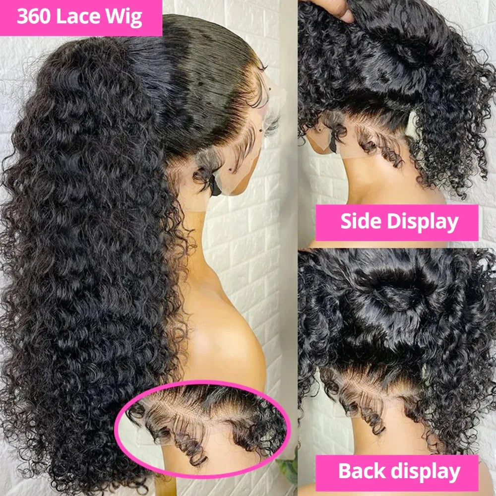 Lace Front Human Hair Wig Glueless Wig Deep Wave