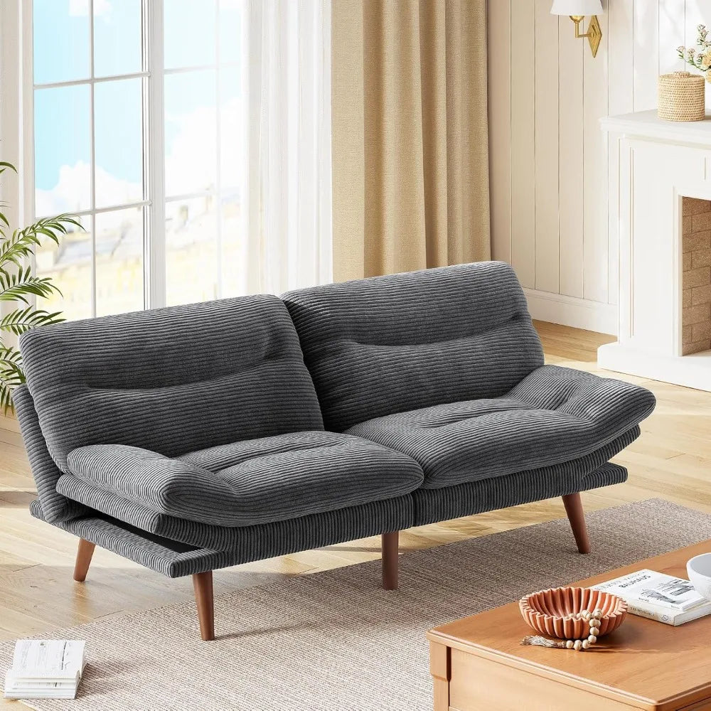 Couch with Adjustable Backrest &Armrests,Convertible Support Sleep Like Bed