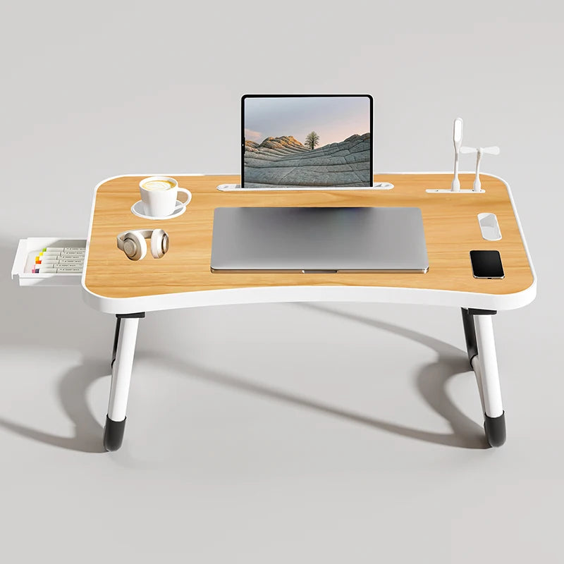 Table for working ,Portable Laptop Desk with USB Light and Lifting Handle
