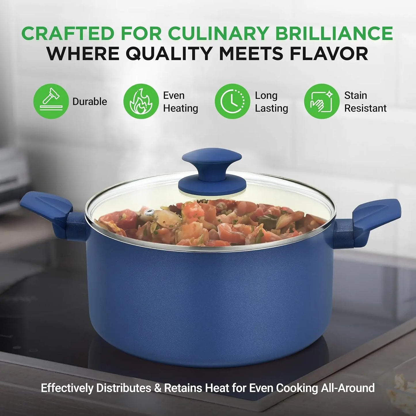 54 Piece Professional Complete Home Set, Non-Stick Pots and Pans Kit
