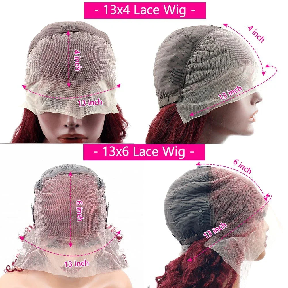 Wig Straight Red 13x6 Lace Front Human Hair Beautiful & Elegant