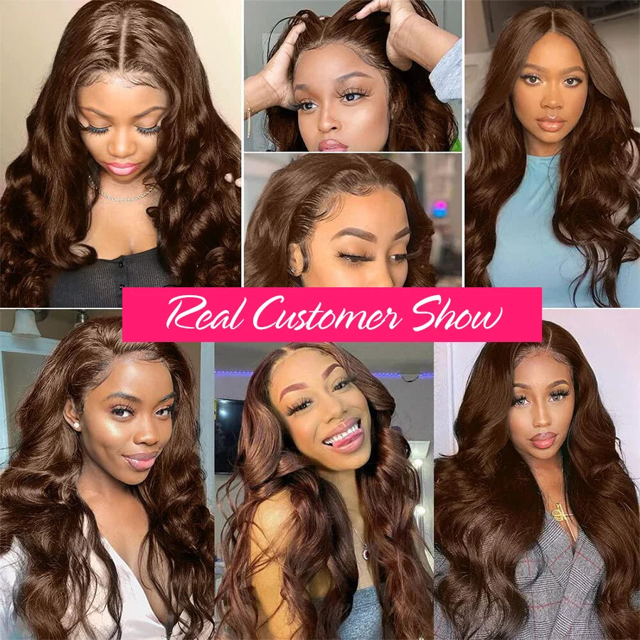 Chocolate Brown Wig Brazilian Human Hair