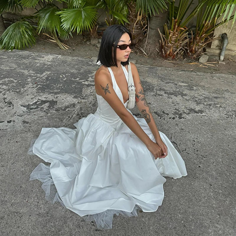 Long Dress Elegantit Neck Design Sexy Gown