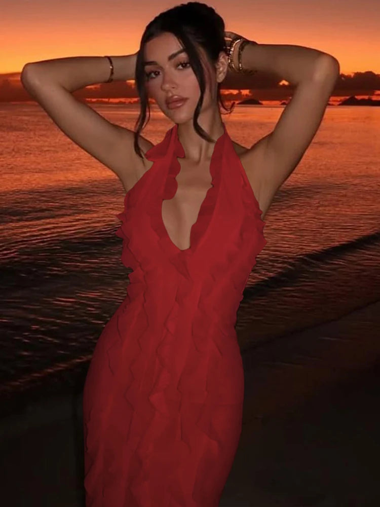 Elegant Halter Dress For Women
