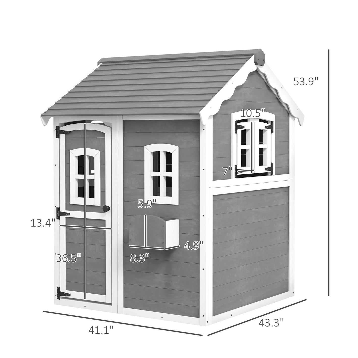 Playhouse for Kids, with Floor, Door, Windows & Planter Box