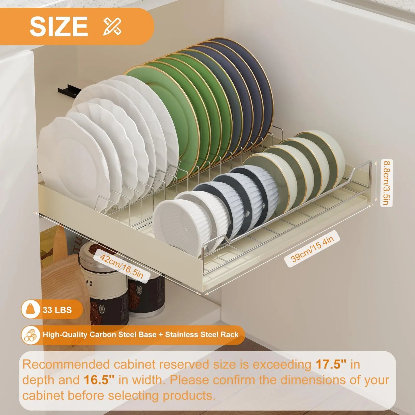 Dish Drying Rack Cabinet Organizer