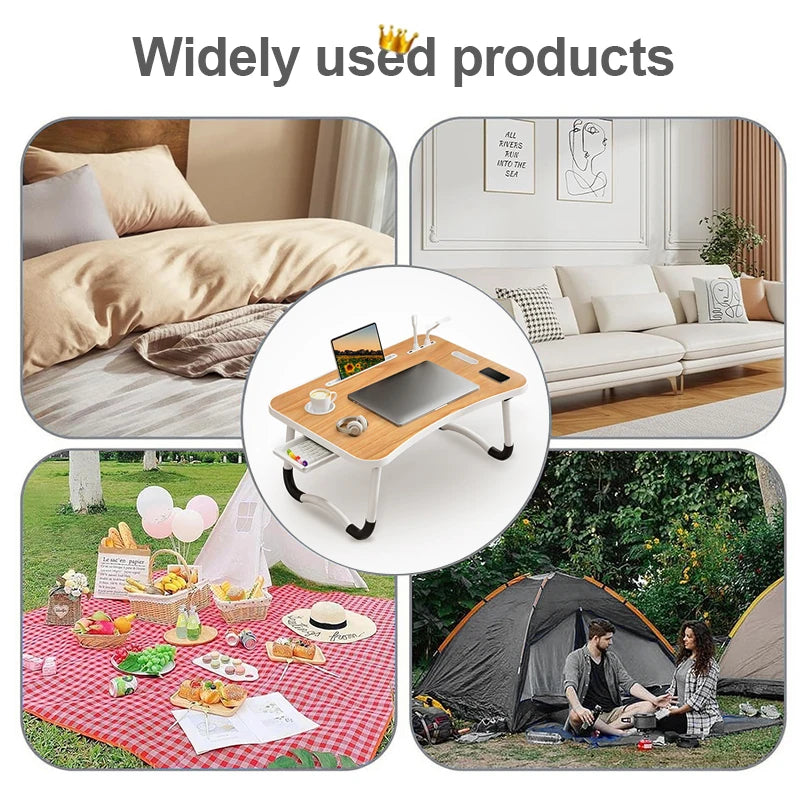 Table for working ,Portable Laptop Desk with USB Light and Lifting Handle