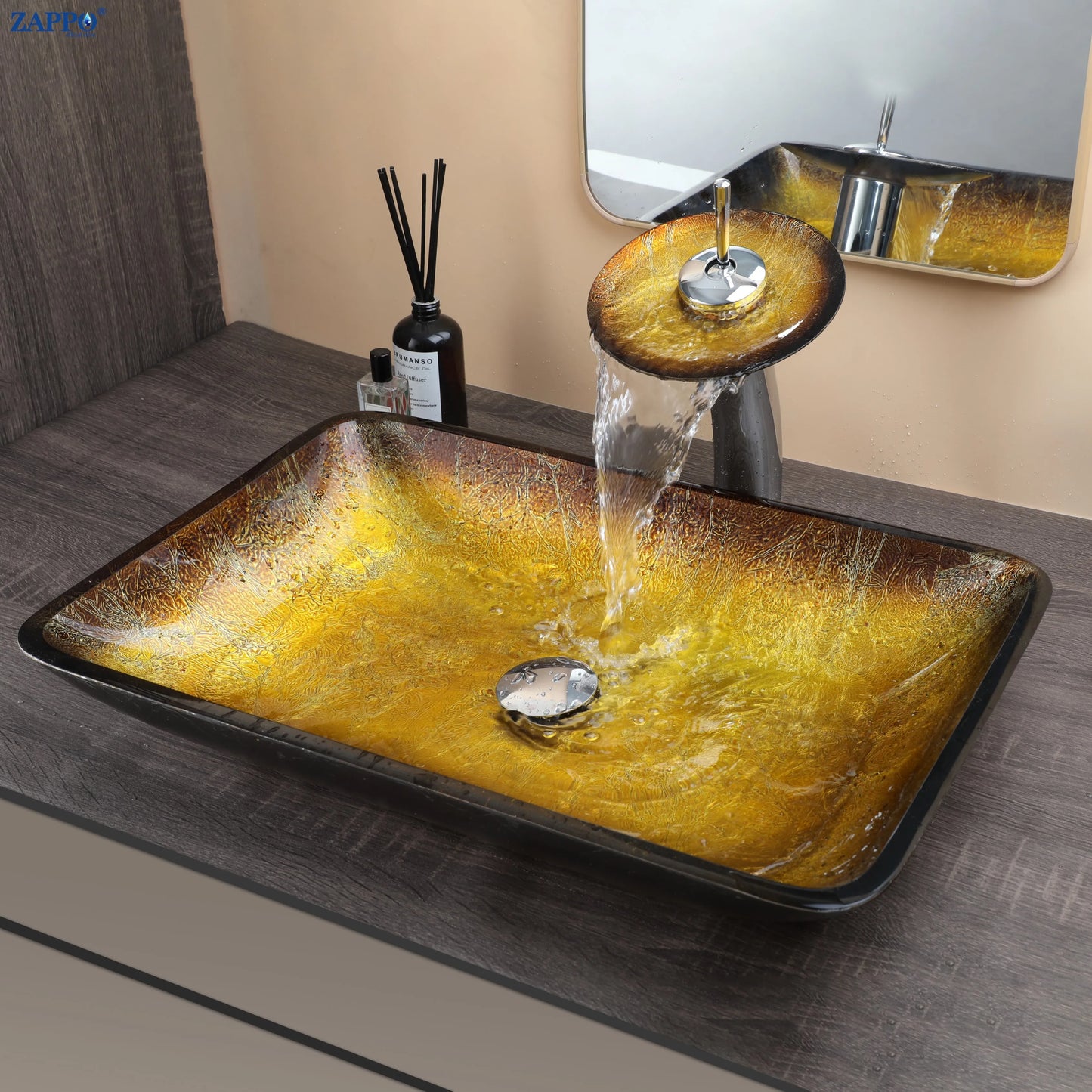 Big Tempered Glass Basin Counter Top Sink & Faucet Set