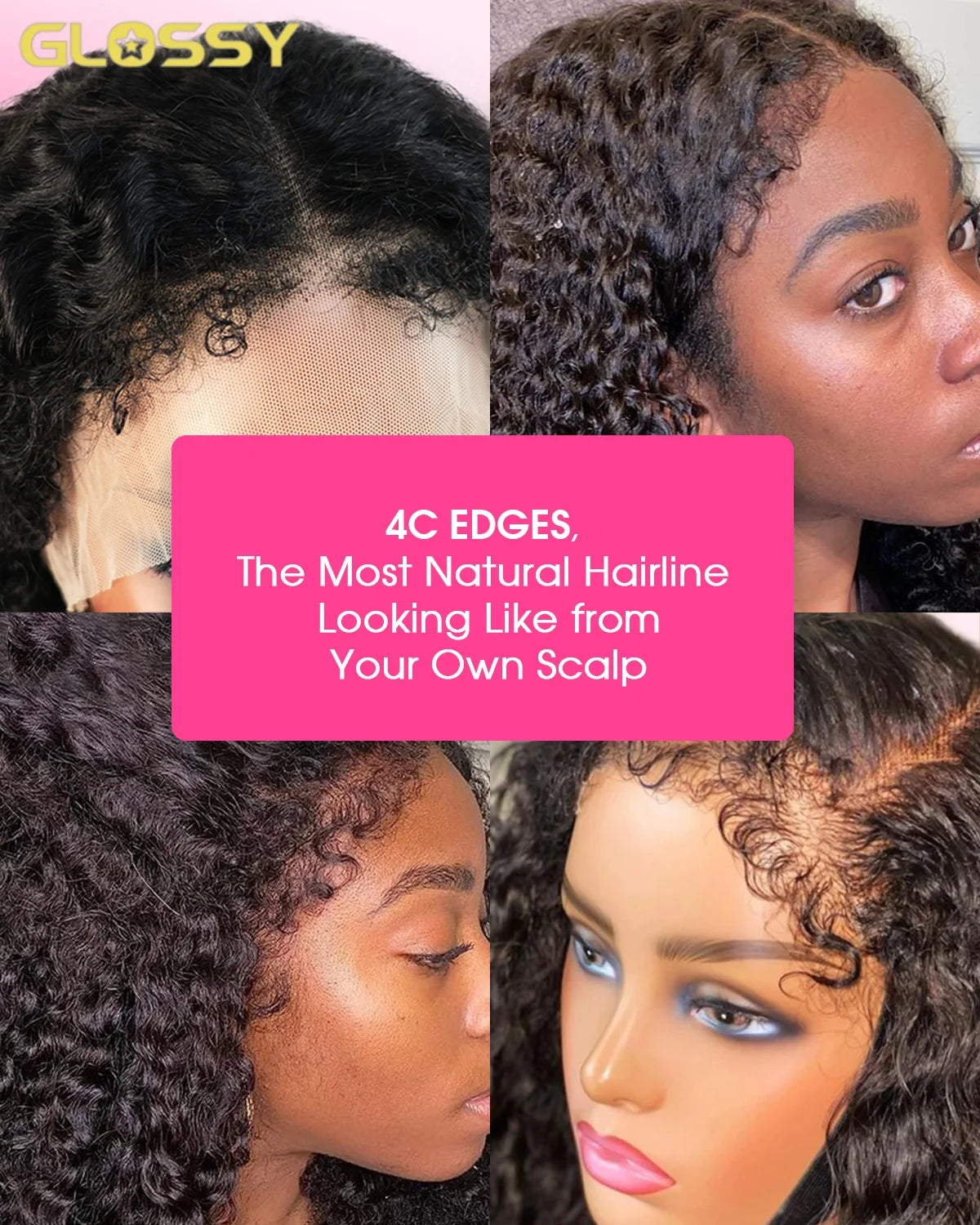 100% Human Hair 13x4 4c Edges Frontal Deep Wave