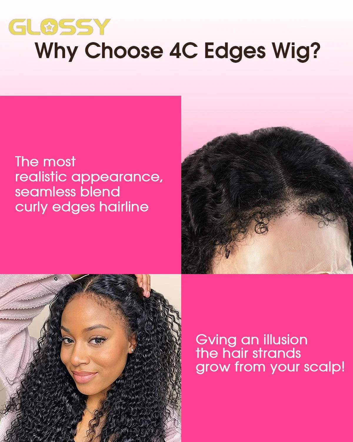 100% Human Hair 13x4 4c Edges Frontal Deep Wave