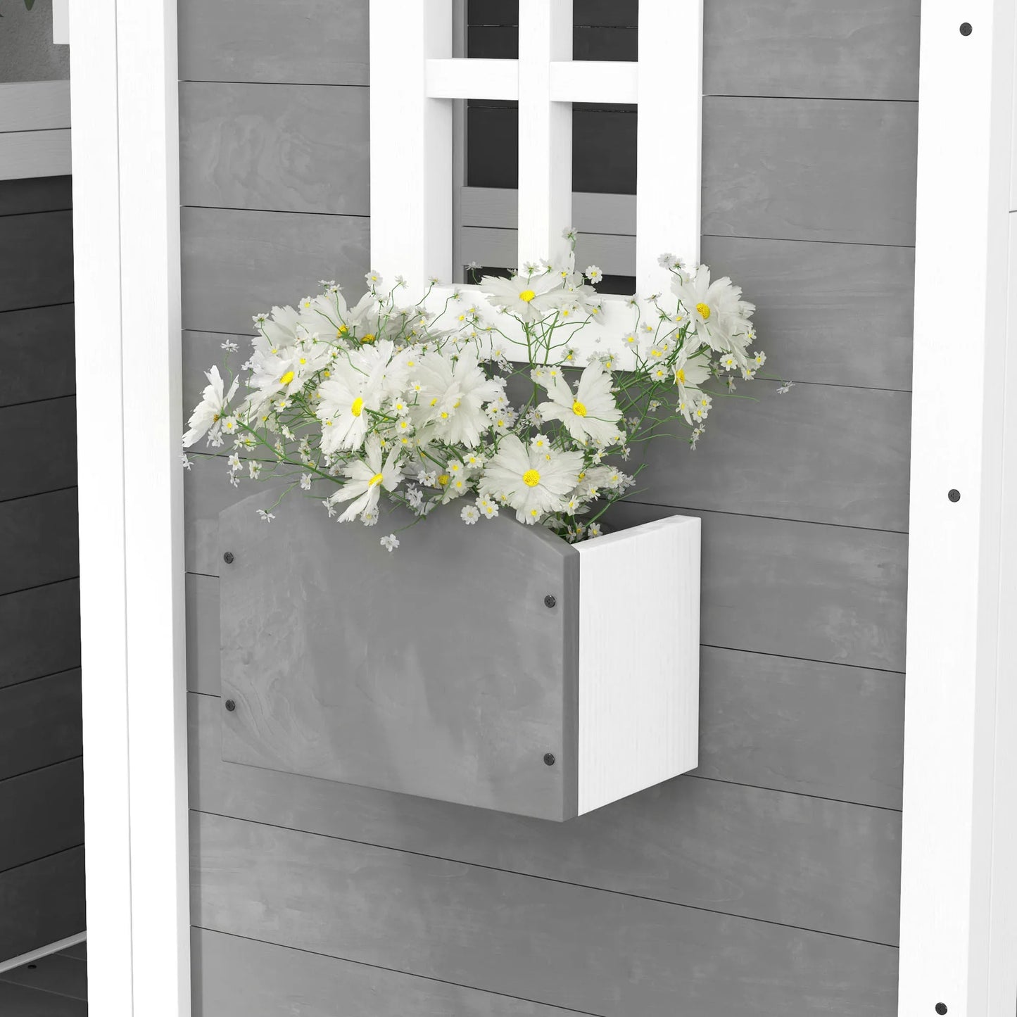 Playhouse for Kids, with Floor, Door, Windows & Planter Box