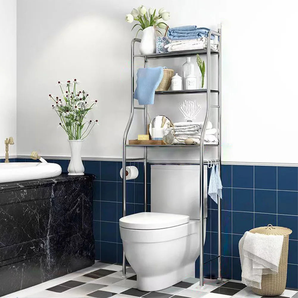 Organizer Rack With Towel Hooks, Paper Holder