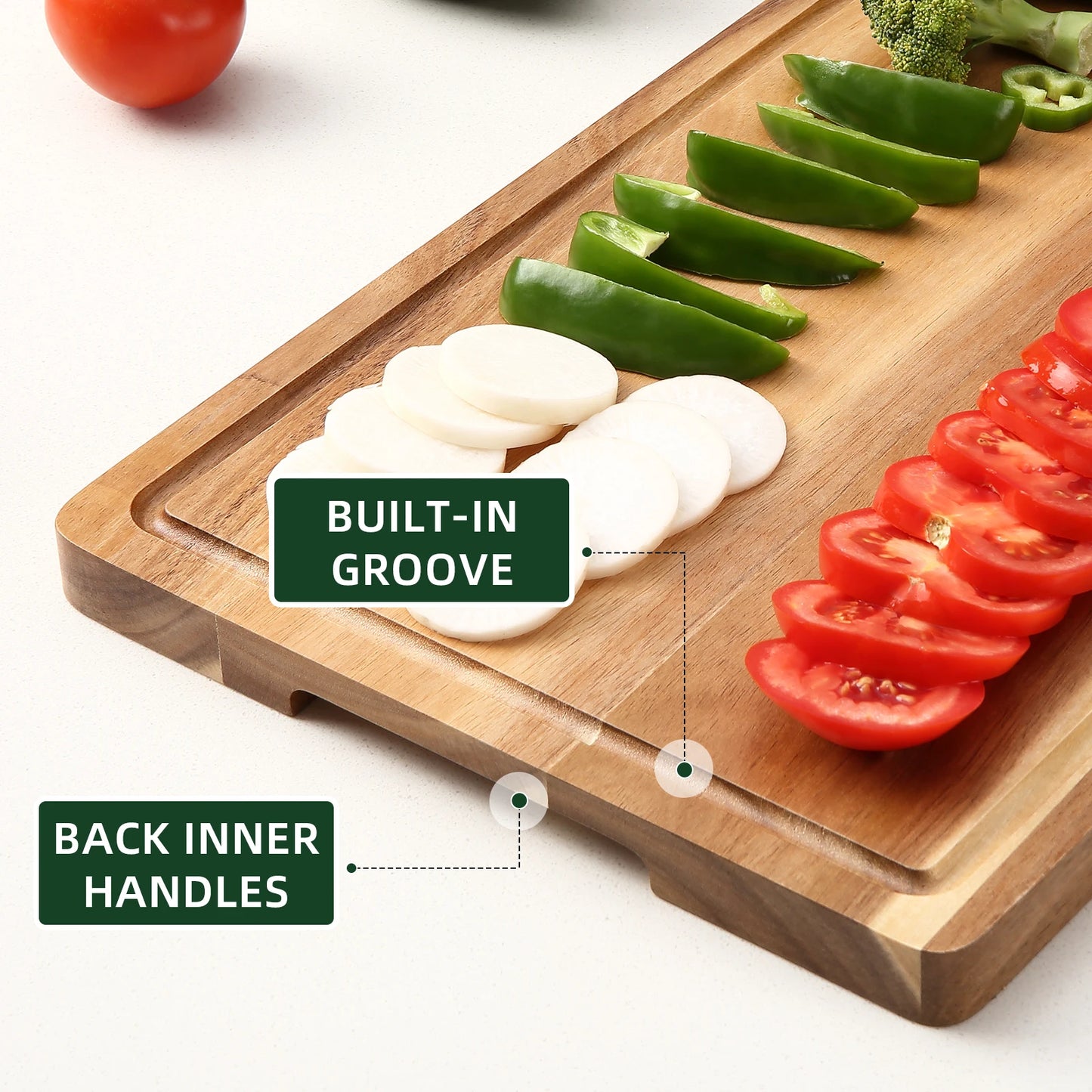 Cutting Board with Juice Groove, Butcher Block Wooden