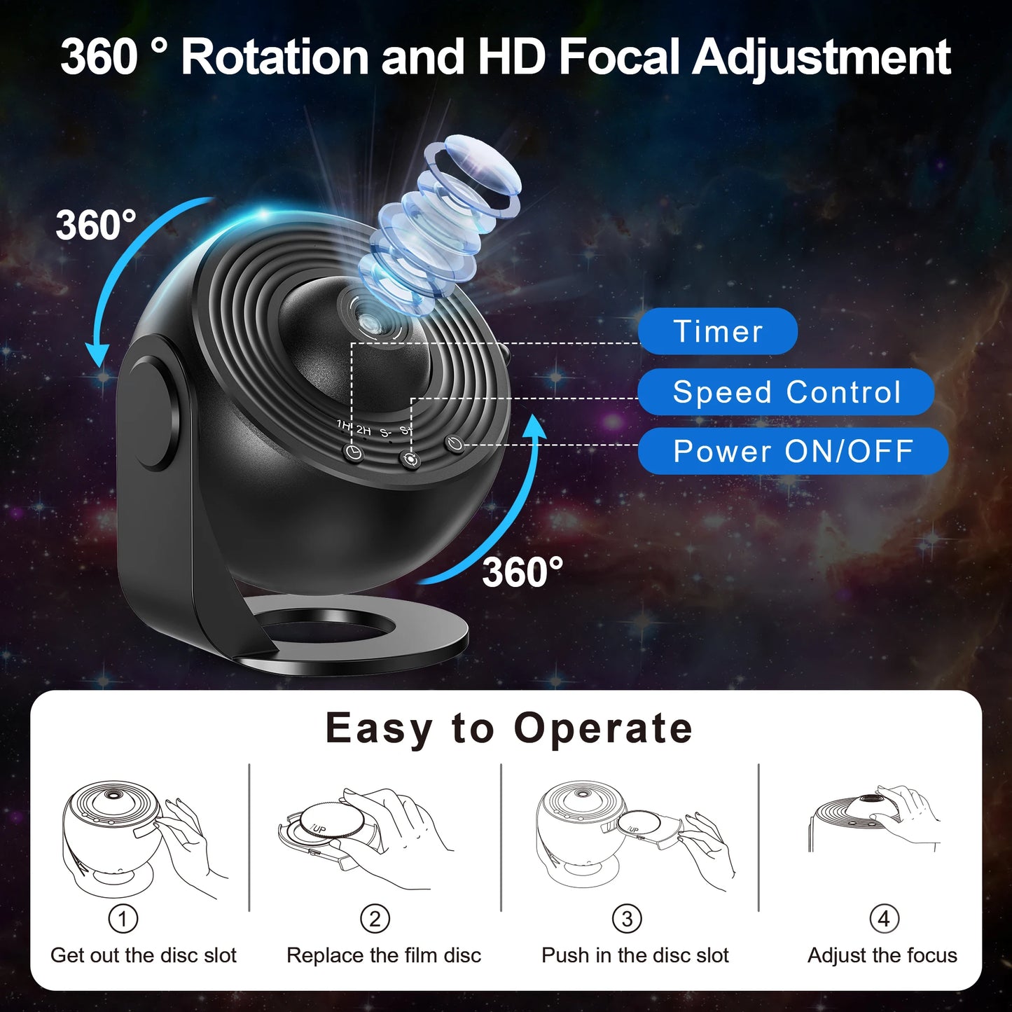 Projector Realistic Starry Sky Night Light ,Solar System Constellation