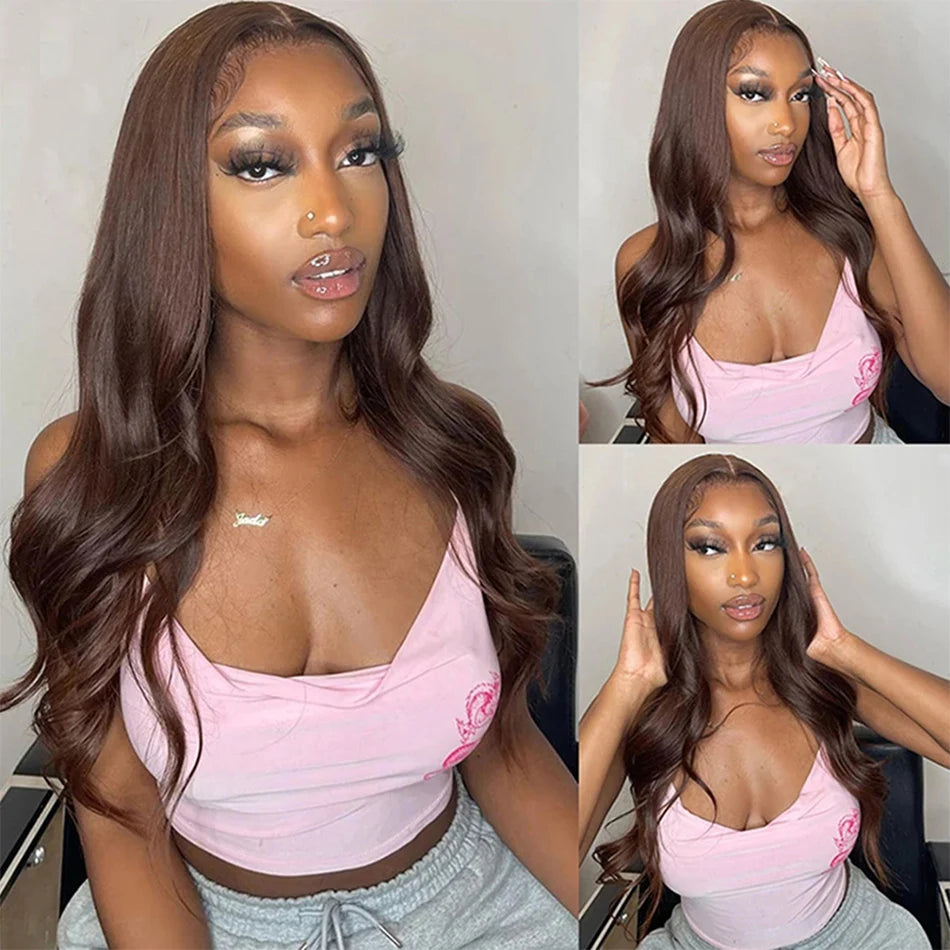 Chocolate Brown Wig Brazilian Human Hair