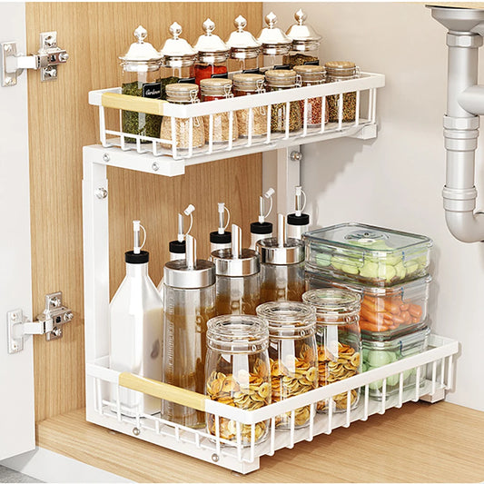 2-Tier Pull Out Cabinet Organizer