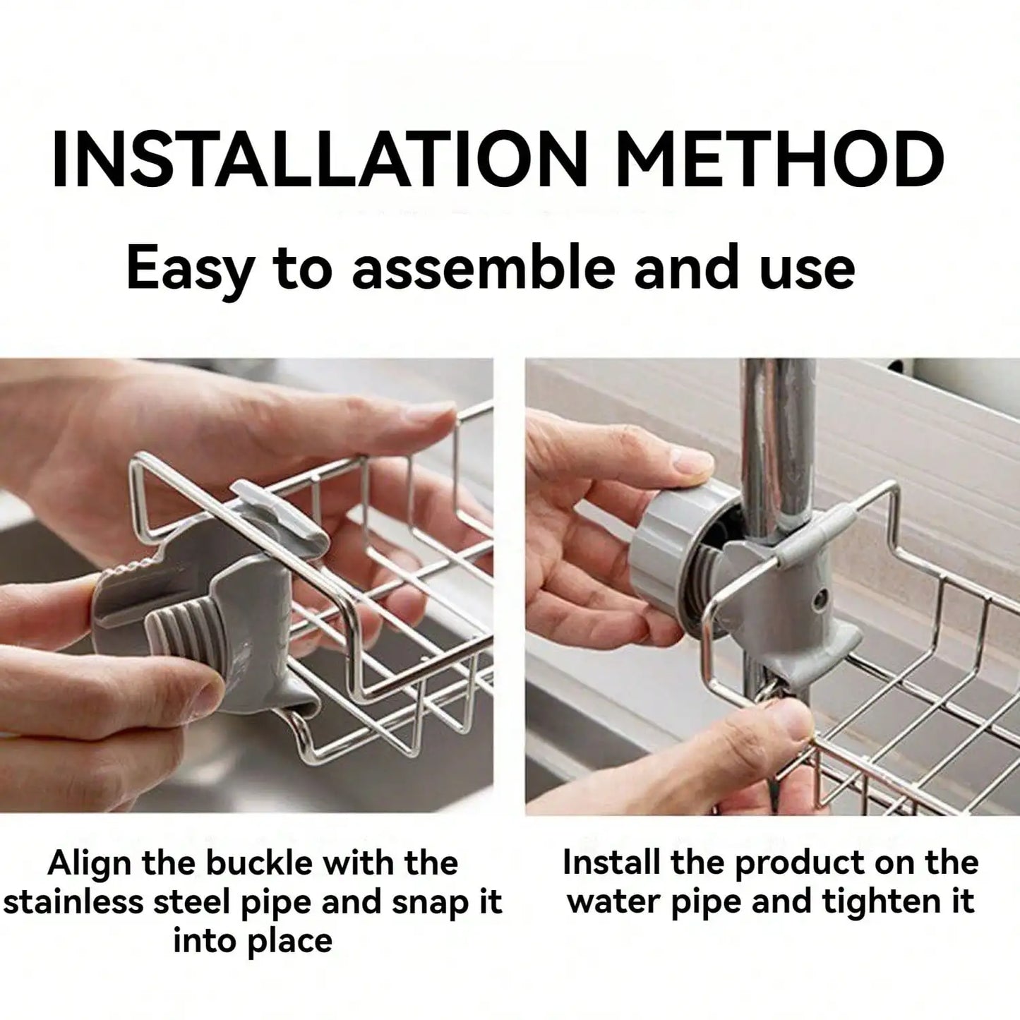 Faucet Sponge Holder ,Sponge Drain Rack, Stainless Steel Hanging