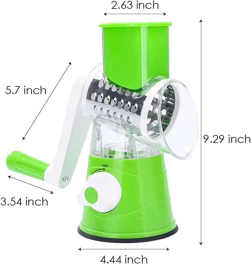 Grater for Vegetable Slicer with 3 Drum Blades,Fast Cutting Cheese Shredder