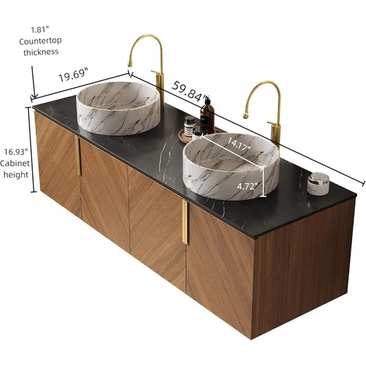 Double Sink Bathroom Vanity with Sink Combo