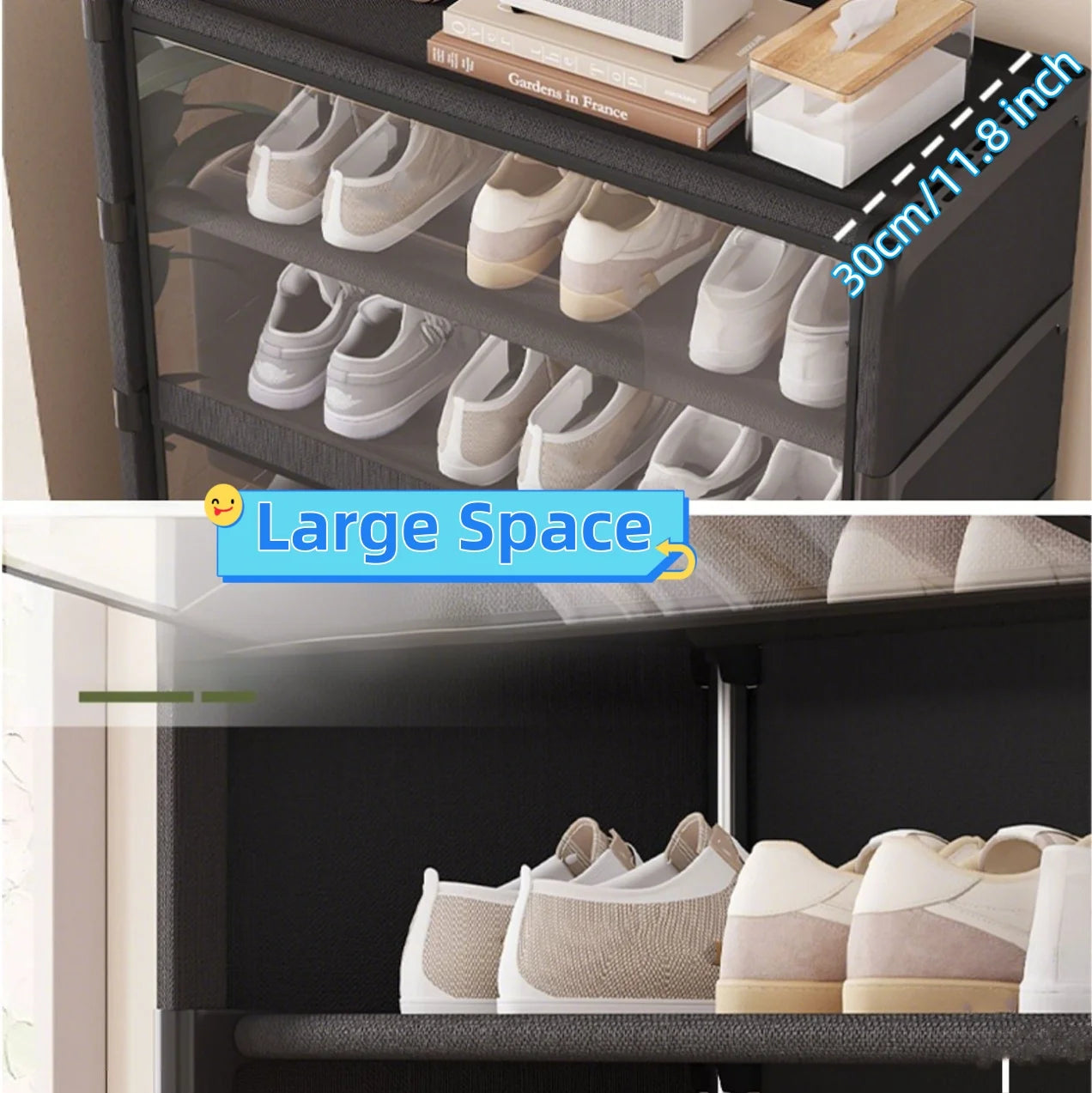 Shoe CabinDustproof ,Cabinet Space Saving With Clear Lidet