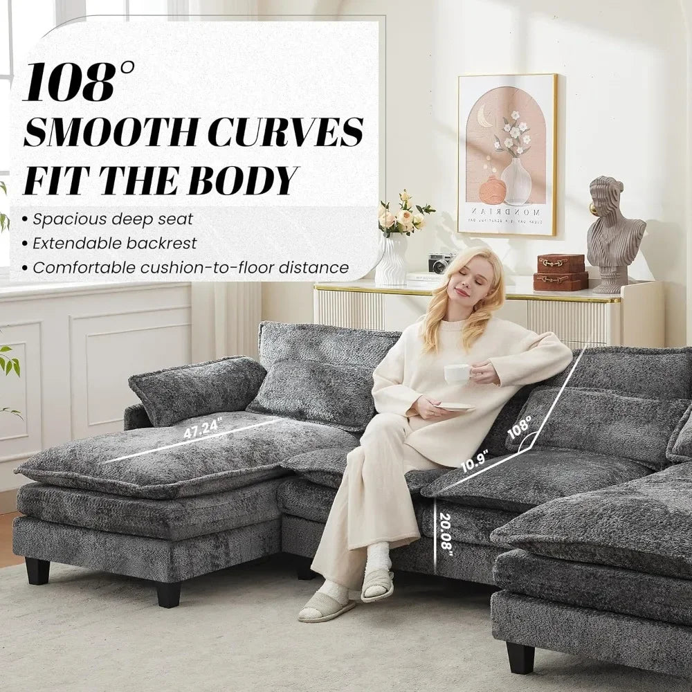 Couche for Living Room, Oversized Modular Sleeper