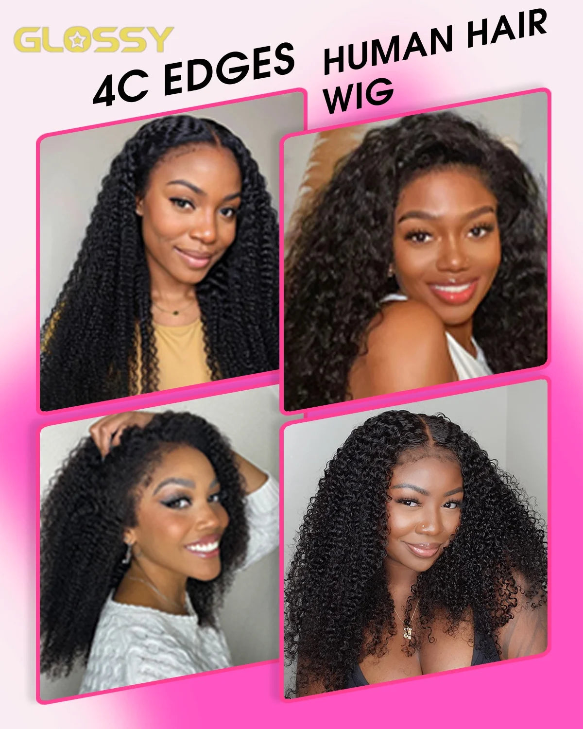 100% Human Hair 13x4 4c Edges Frontal Deep Wave