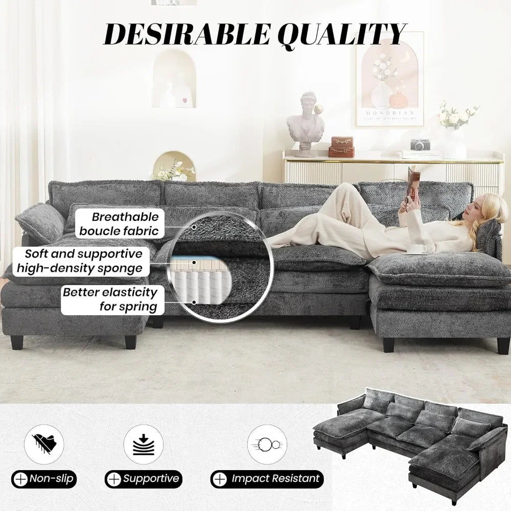 Couche for Living Room, Oversized Modular Sleeper
