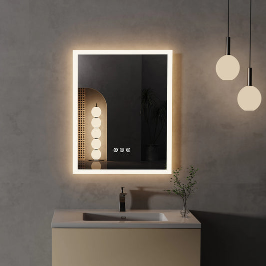 LED Lighted Mirror with Anti-Fog Smart Touch Button