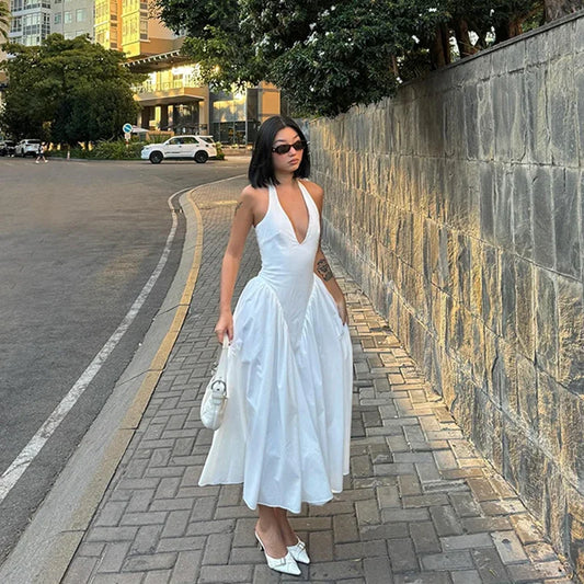 Long Dress Elegantit Neck Design Sexy Gown
