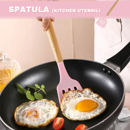 Cookware Set 12pcs  Wooden Handle Non-stick Spoon Cooking Specialty Tools