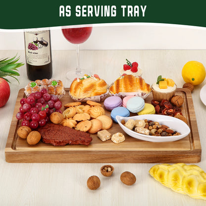 Cutting Board with Juice Groove, Butcher Block Wooden