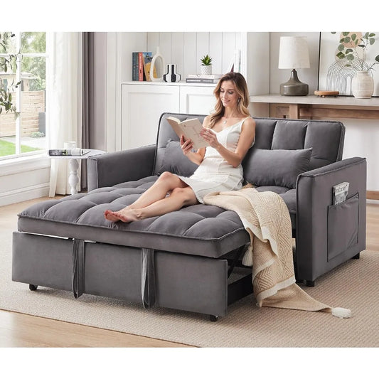 Sleeper Sofa Bed, Futon Couches with Side Pocket