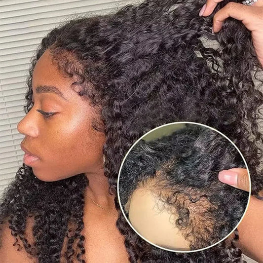 100% Human Hair 13x4 4c Edges Frontal Deep Wave