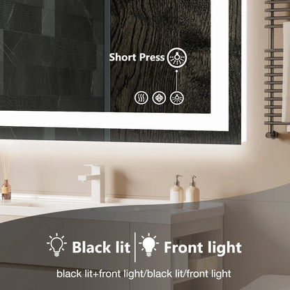 Mirror for Wall Memory Function Tempered Glass with Front Light and Backlit
