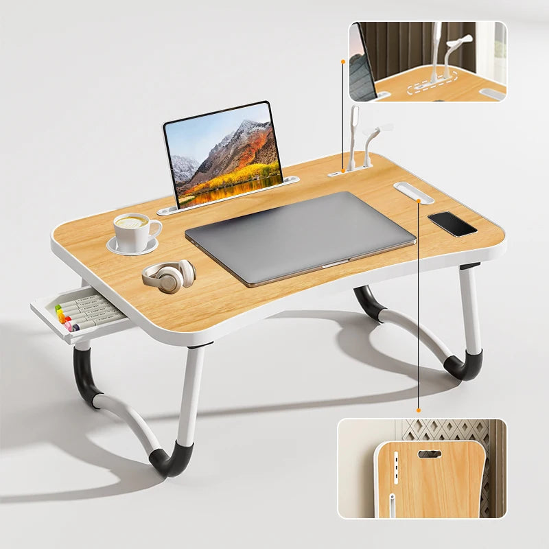 Table for working ,Portable Laptop Desk with USB Light and Lifting Handle