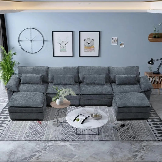 Sofa for Living Room, Cloud Couch Sectional with USB ,Soft  And Movable.