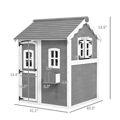 Playhouse for Kids, with Floor, Door, Windows & Planter Box