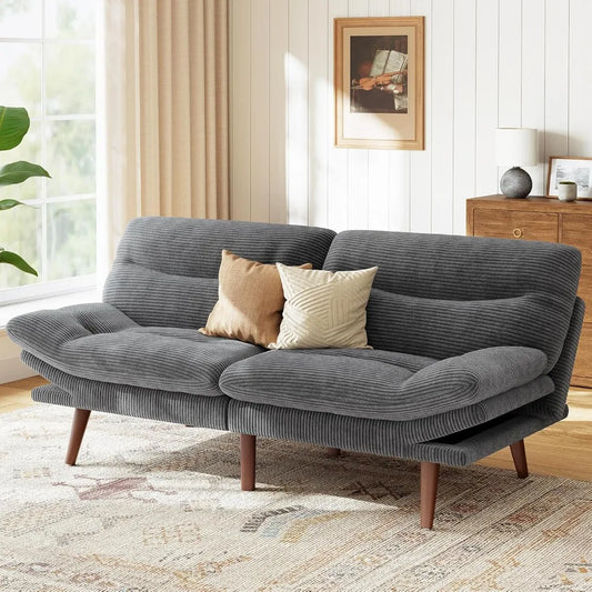 Couch with Adjustable Backrest &Armrests,Convertible Support Sleep Like Bed