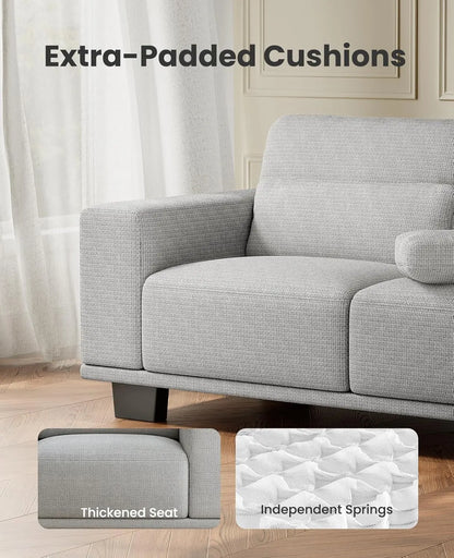 Sofa Couch with Deep Seats &Wide Armrests,Comfy Sofa with Supportive Futon