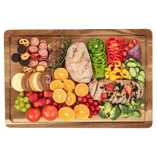 Cutting Board with Juice Groove, Butcher Block Wooden