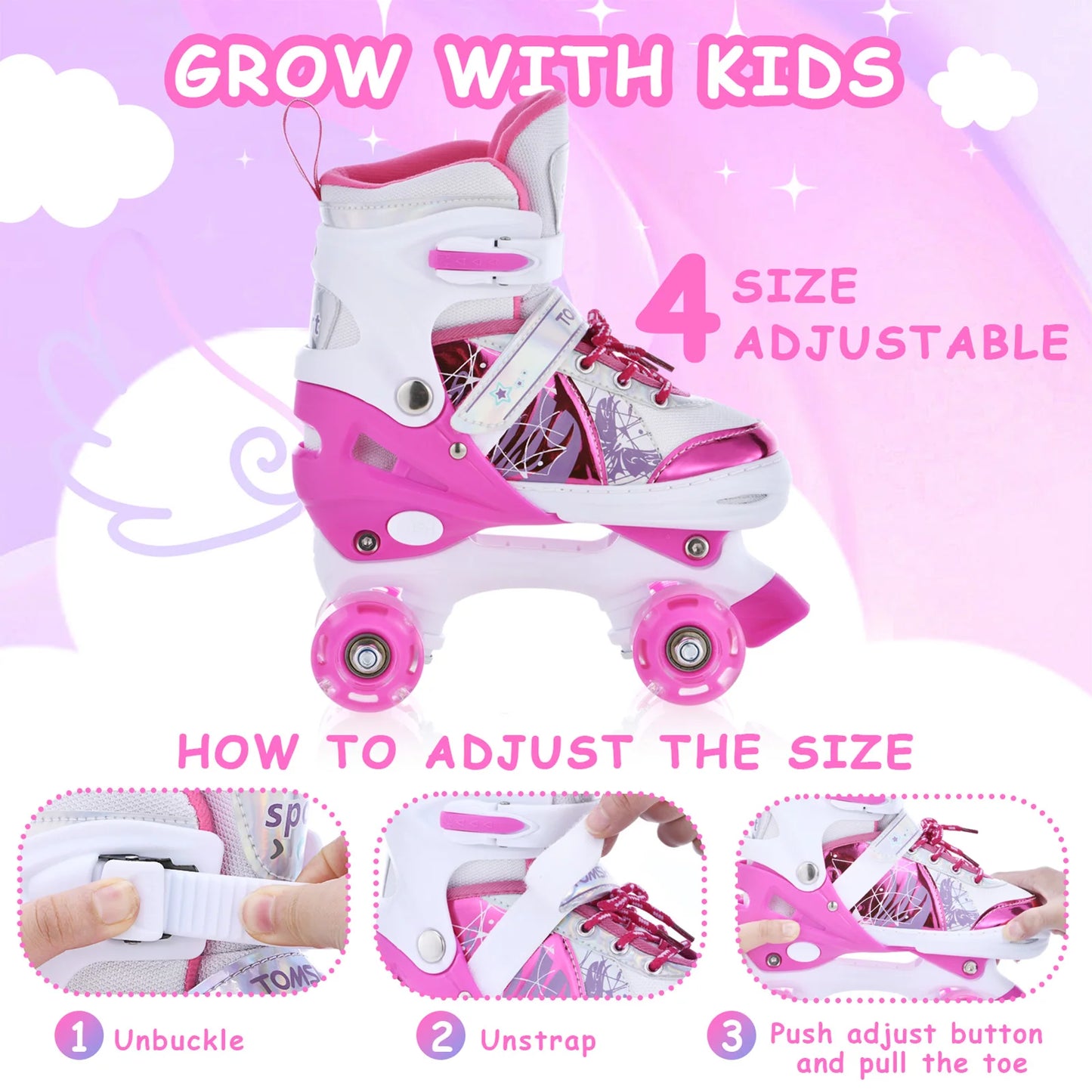 Roller Skates for Kids 4 Size f