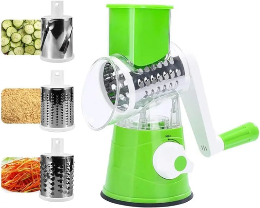 Grater for Vegetable Slicer with 3 Drum Blades,Fast Cutting Cheese Shredder