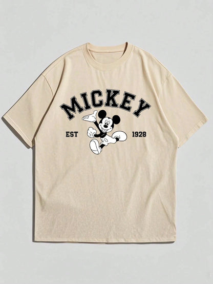 Disney Mickey Mouse Casual Cartoon Print  T-Shirt & Family Matching Outfits
