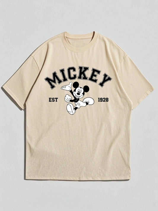 Disney Mickey Mouse Casual Cartoon Print  T-Shirt & Family Matching Outfits