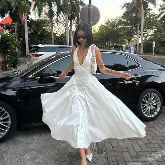 Long Dress Elegantit Neck Design Sexy Gown