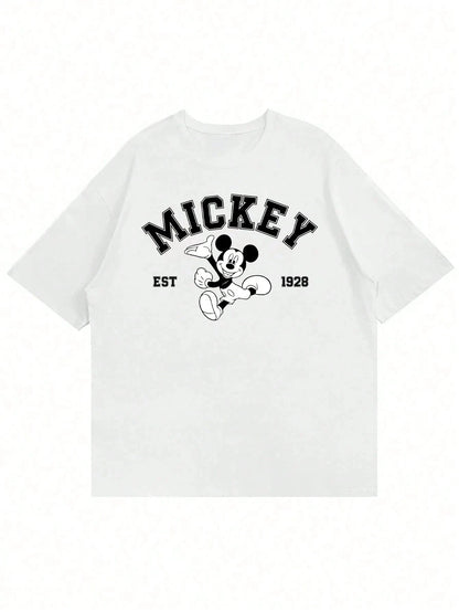 Disney Mickey Mouse Casual Cartoon Print  T-Shirt & Family Matching Outfits