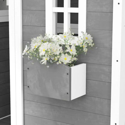 Playhouse for Kids, with Floor, Door, Windows & Planter Box
