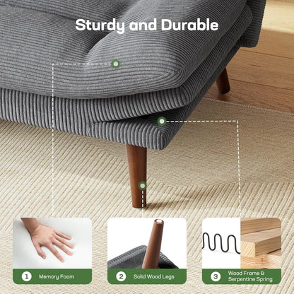 Couch with Adjustable Backrest &Armrests,Convertible Support Sleep Like Bed